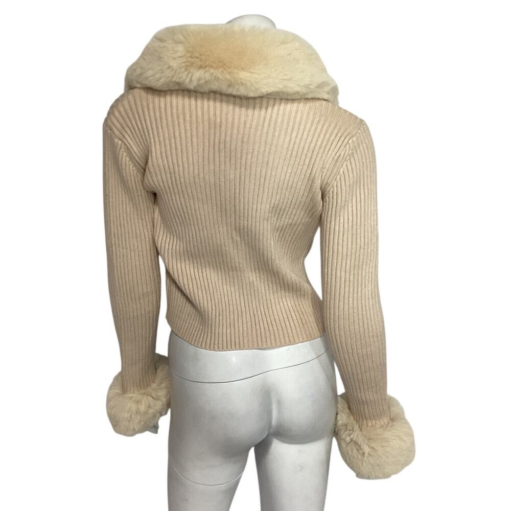 Alexia Admor Ribbed Ivory Taytum Cardigan Size Medium - Picture 3 of 4
